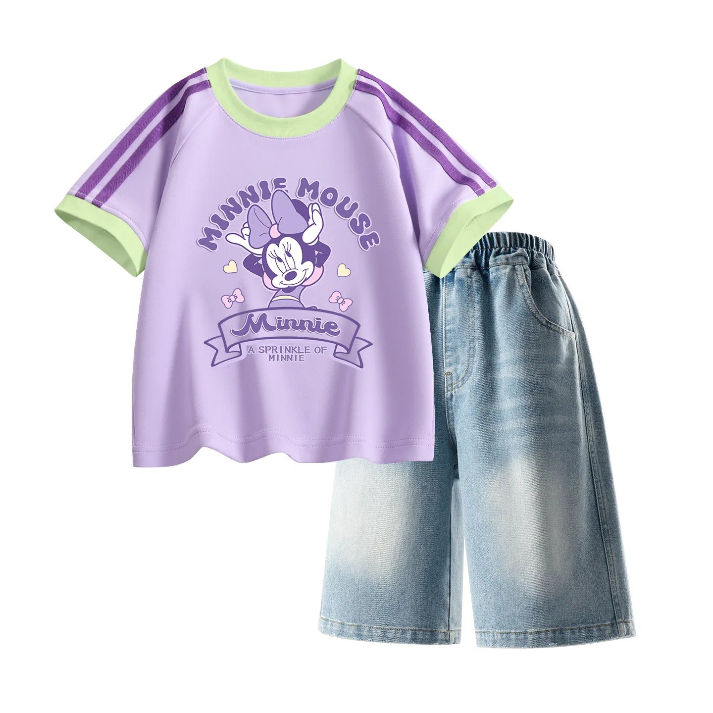 Детский спортивный костюм Casual Sportswear 2 Piece Set Disney, Di Colorful Sky Purple+Solid Color Denim Blue
