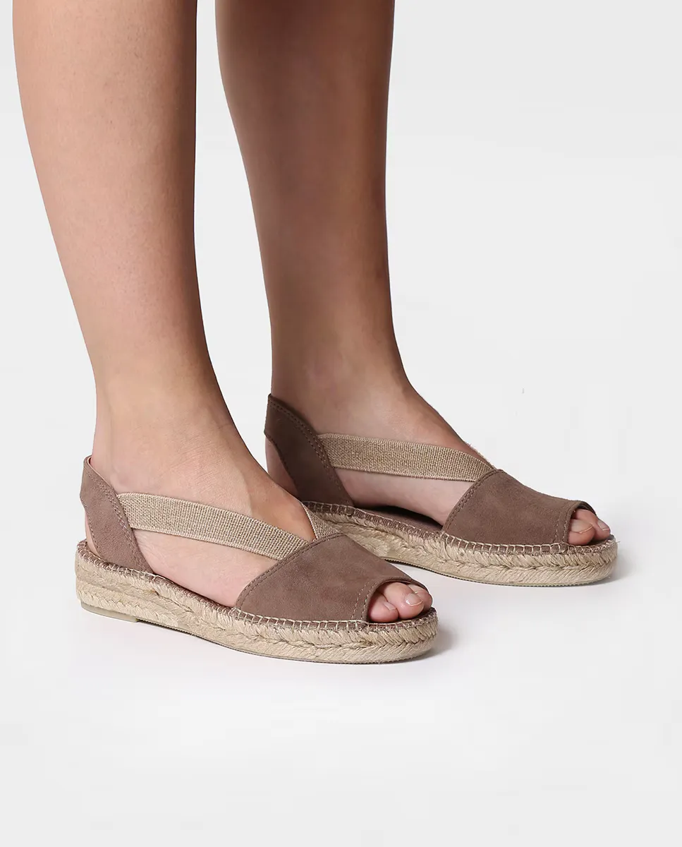 Женские замшевые эспадрильи на танкетке с резинкой Toni Pons, коричневый — фото 2