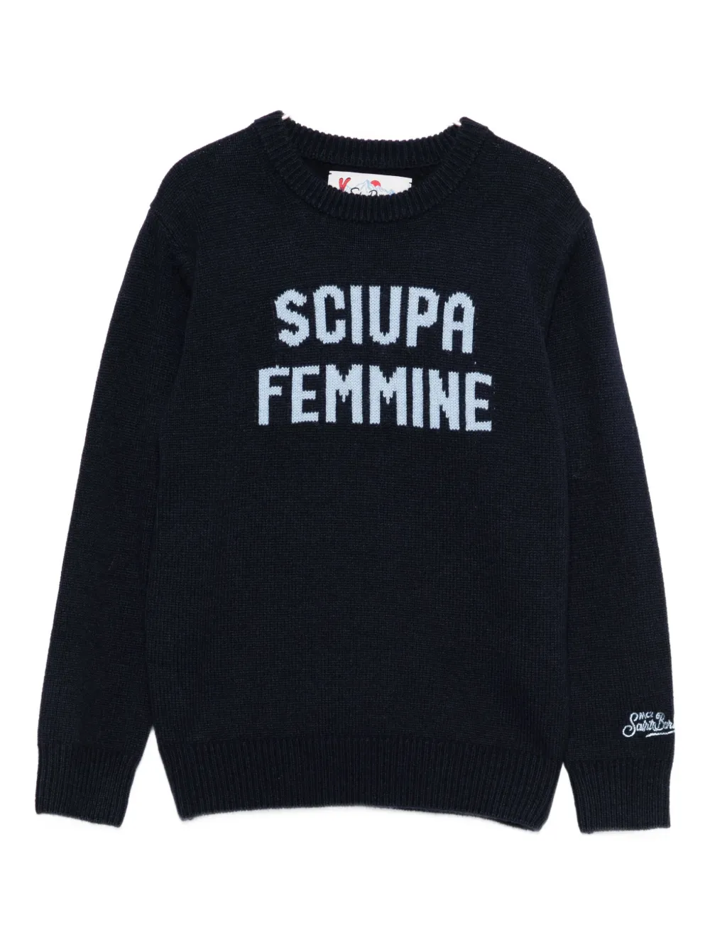 

Свитер с круглым вырезом и интарсией Mc2 Saint Barth Kids, черный