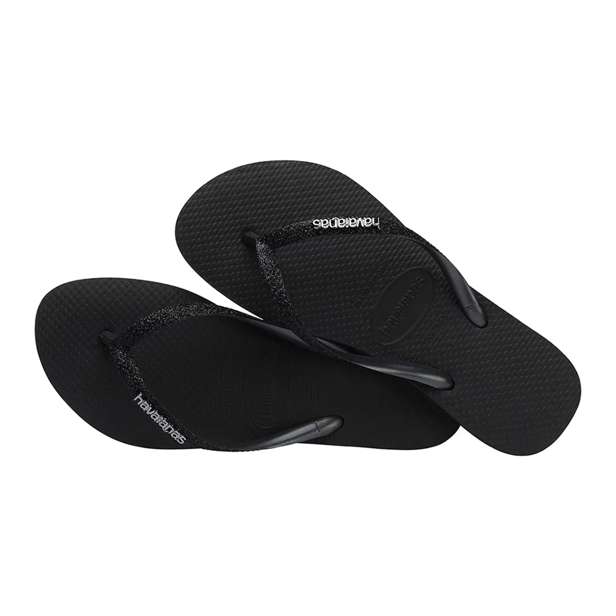 Женские шлепанцы для ванны Slim Glitter Ii Havaianas, чёрный — фото 2