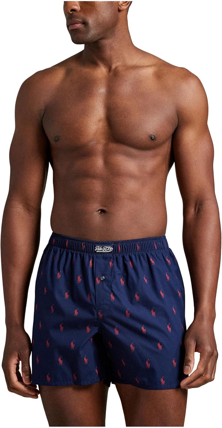 

POLO RALPH LAUREN мужские Aopp Woven Boxer, Cruise Navy/Rl2000 Red Aopp