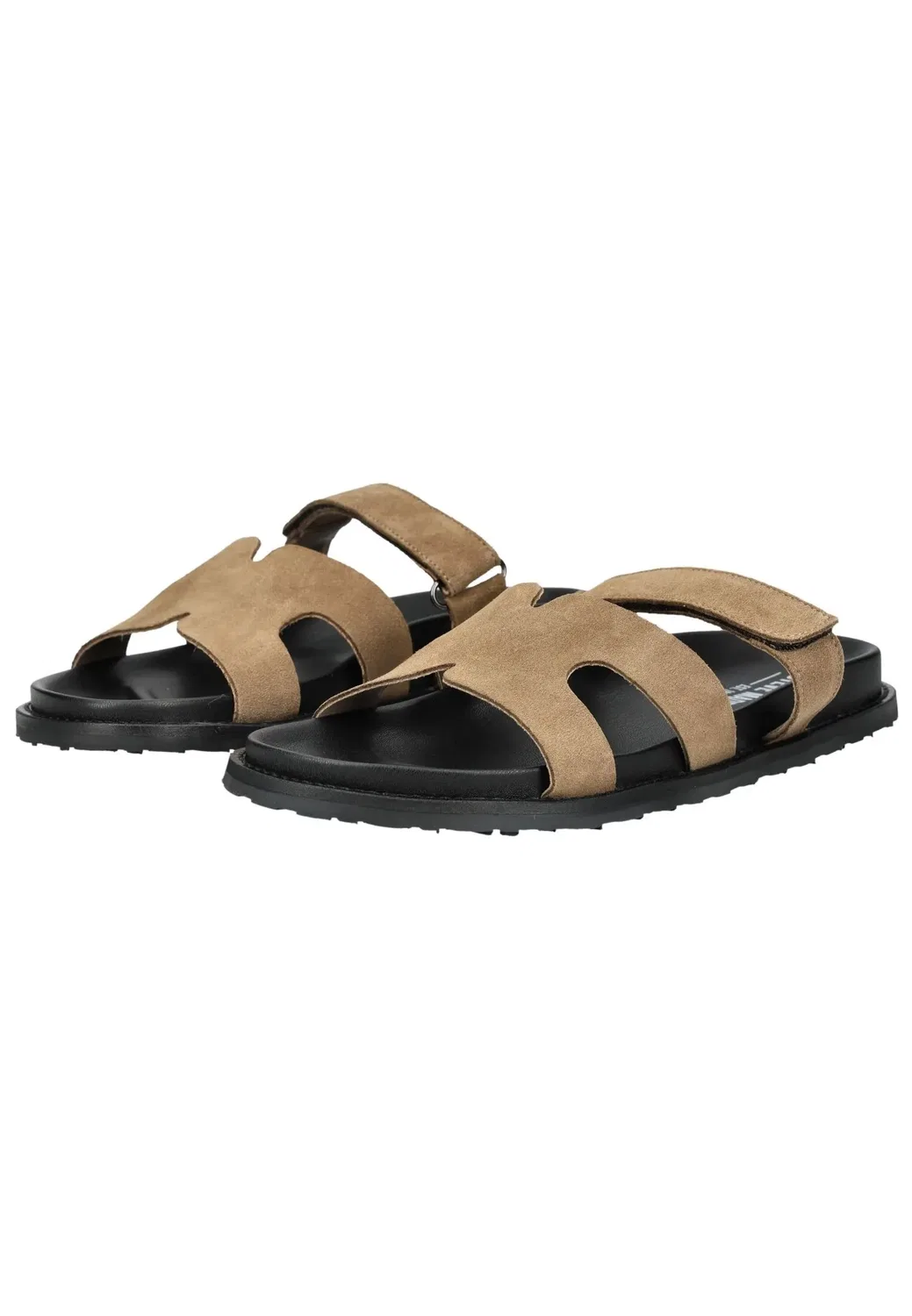 Пантолеты из кожи, Steve Madden, черный/бежевый — фото 3