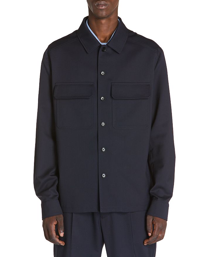 

Рубашка из шерстяной смеси Moncler, синий