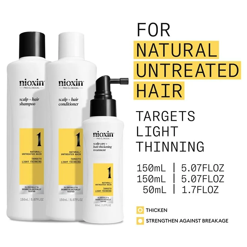 Набор NIOXIN Scalp + Hair Thickening System для натуральных, окрашенных и поврежденных волос с легким и прогрессирующим истончением, укрепляет и повышает густоту с ниацинамидом и биотином, запас на 1 месяц, 1 Month Supply | Trial Size — фото 4