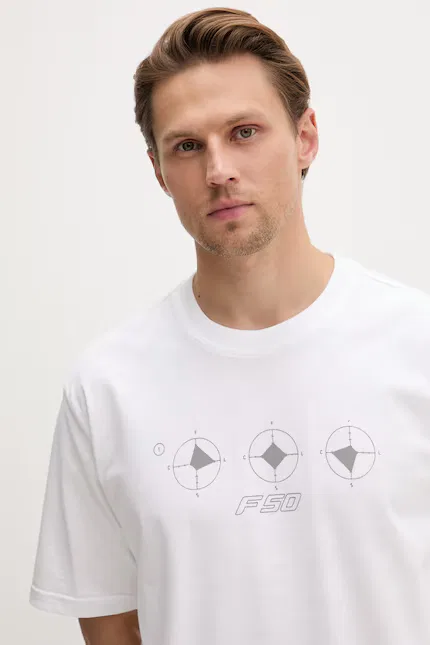 Футболка оверсайз хлопок Adidas Originals, белый — фото 4