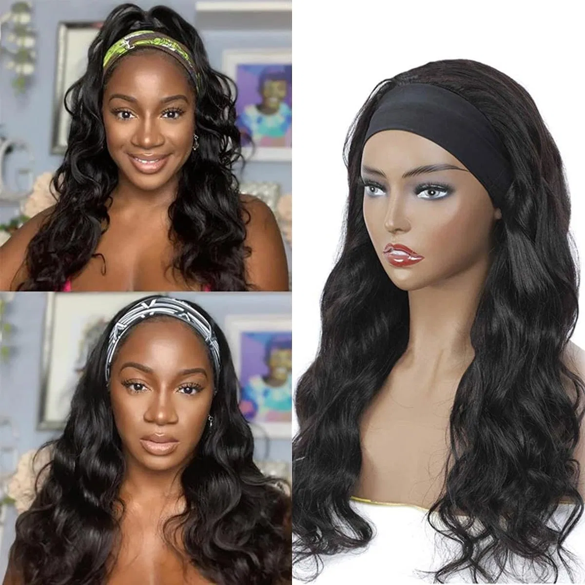 Женский парик из натуральных волос с повязкой «Body Wave» Yayahair — фото 2