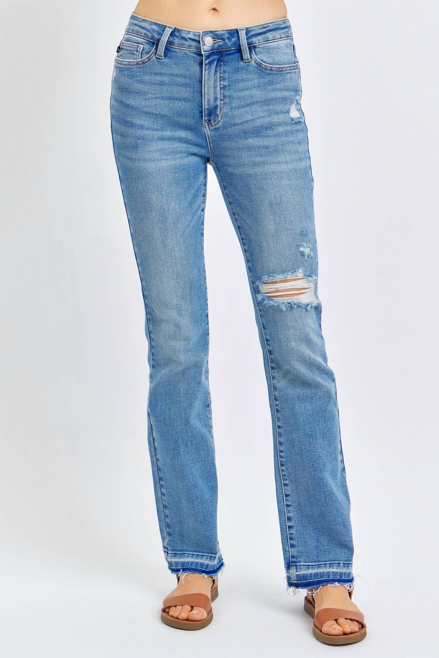 

Г-н Дестрой и выпустили женские джинсы Bootcut Hem из денима Judy Blue, цвет denim
