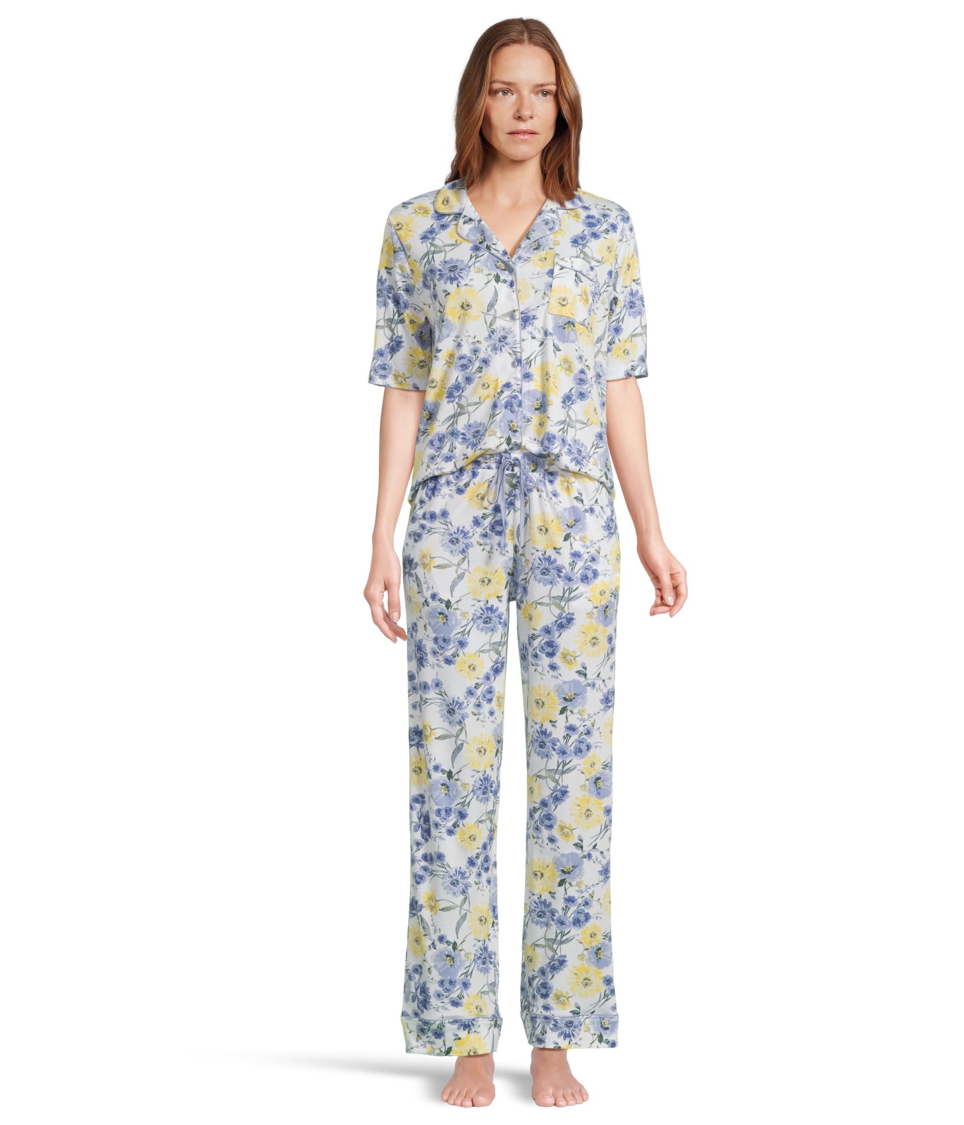 

Пижама Karen Neuburger Elbow Sleeve Notch Collar Girlfriend Pj Set, Sunshine Floral
