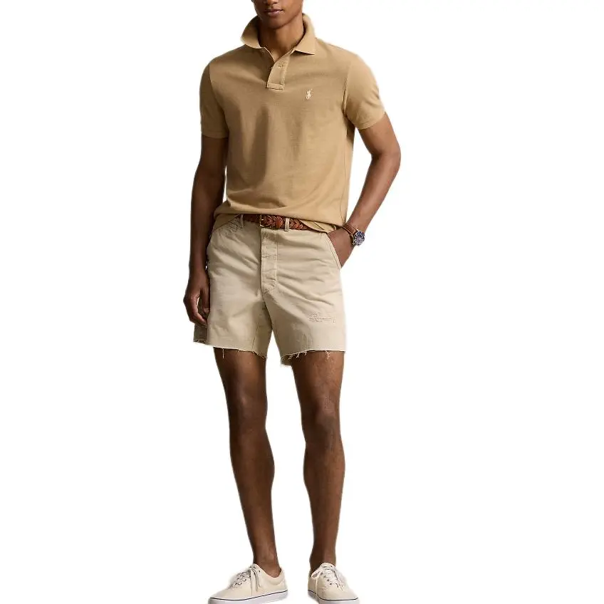 Polo Ralph Lauren Мужская рубашка-поло SS24, светло-коричневый цвет — фото 4