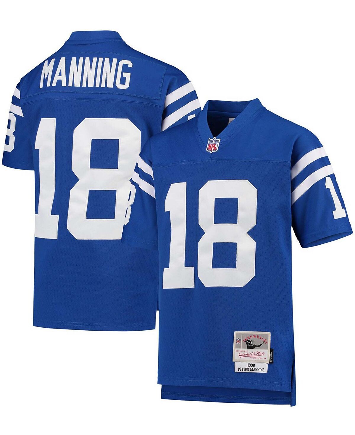 

Джерси для больших мальчиков и девочек Пейтона Мэннинга Royal Indianapolis Colts 1998 года Legacy пенсионера Mitchell & Ness