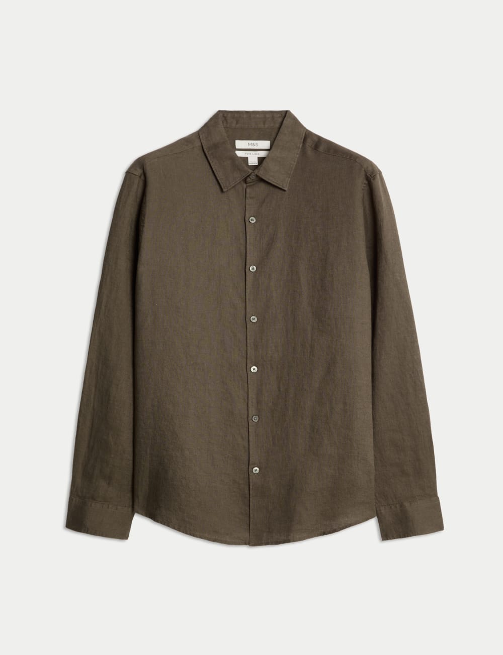 

Рубашка из чистого льна Marks & Spencer, цвет Mole