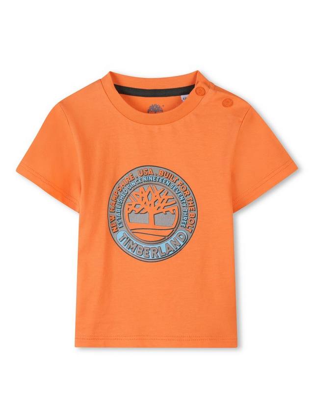 

Детская футболка с логотипом Timberland, цвет Nectarine