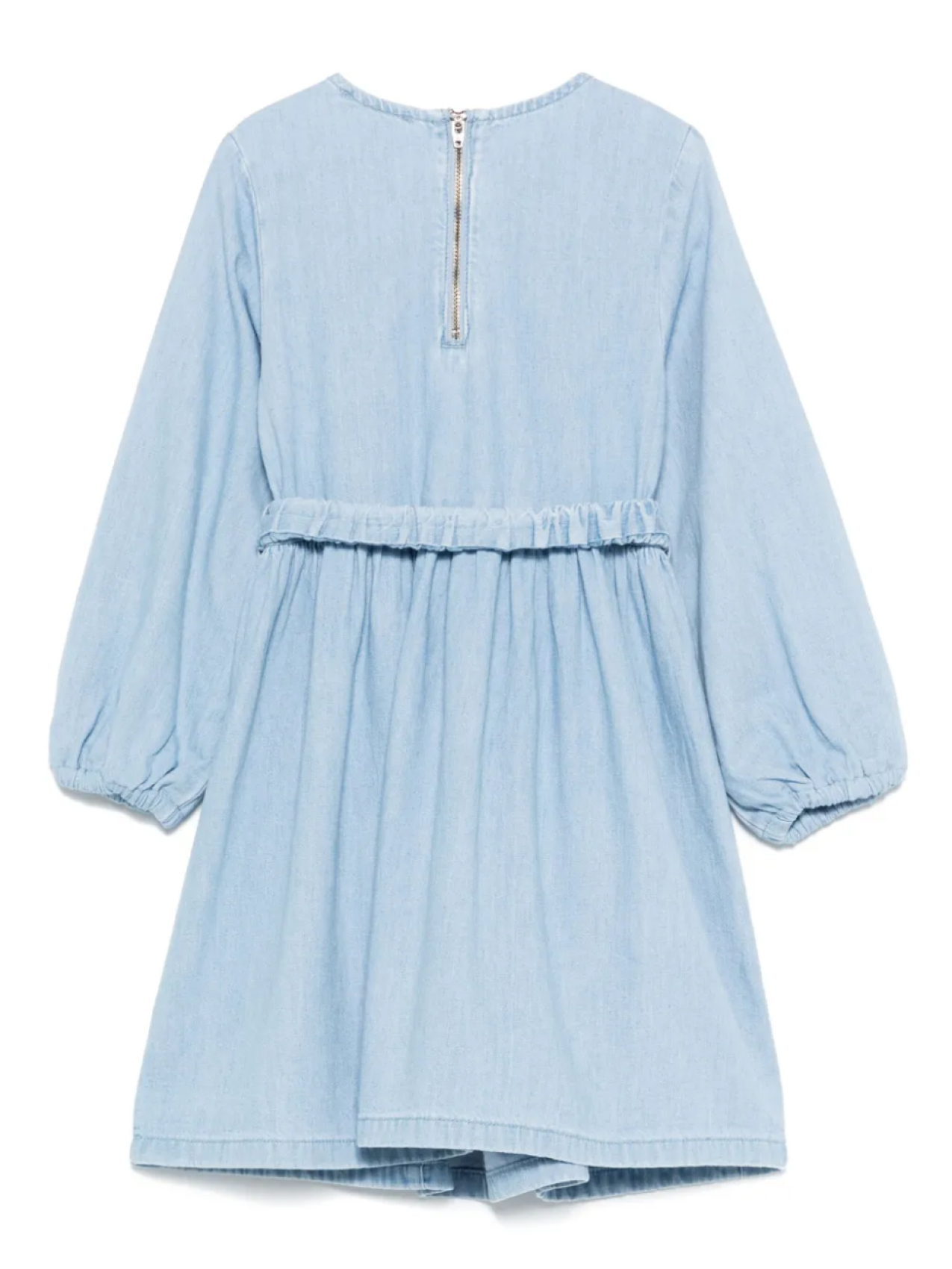 Платье из денима с цветочным декором Stella McCartney Kids, синий — фото 2