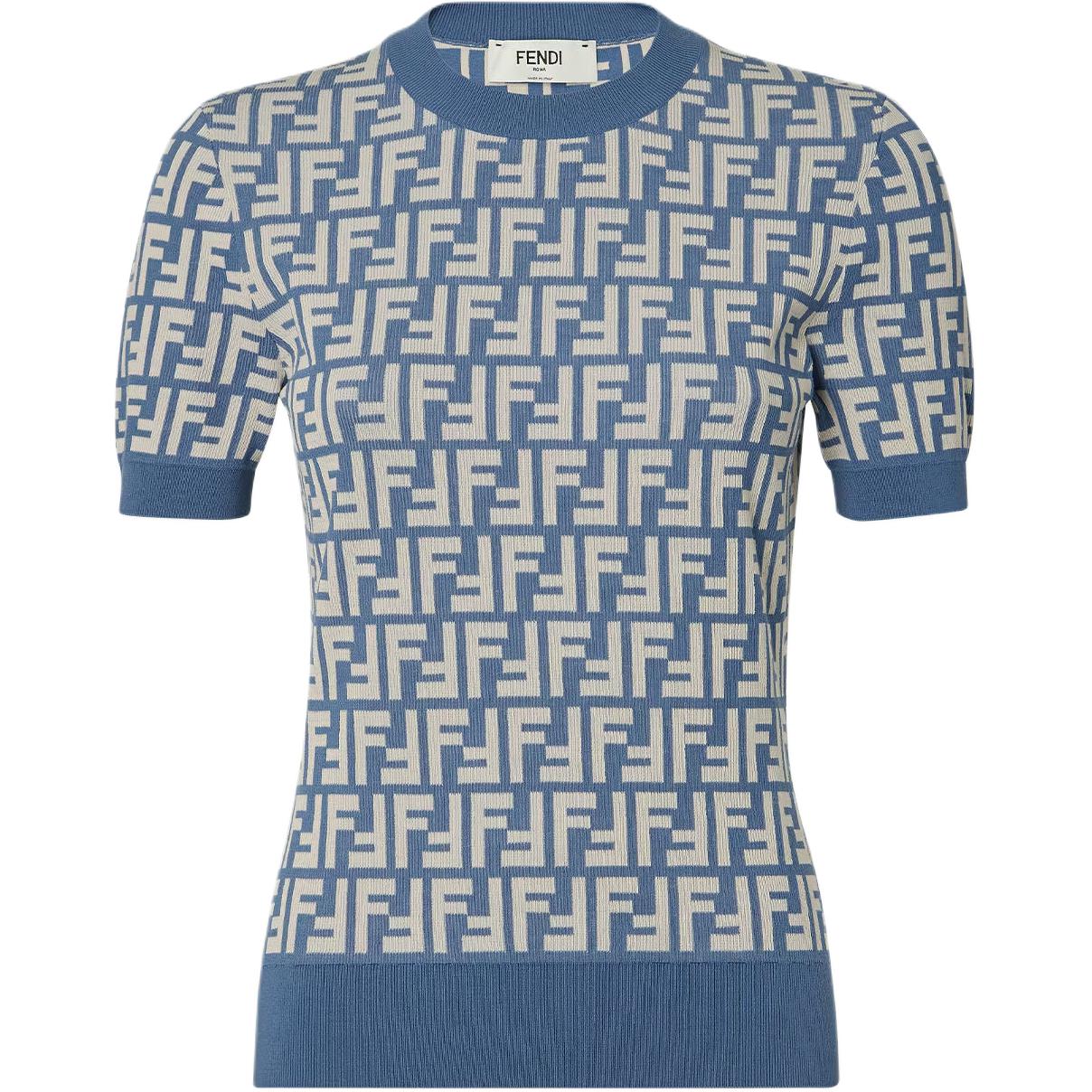 

Логотипный свитер с детализацией FENDI, синий