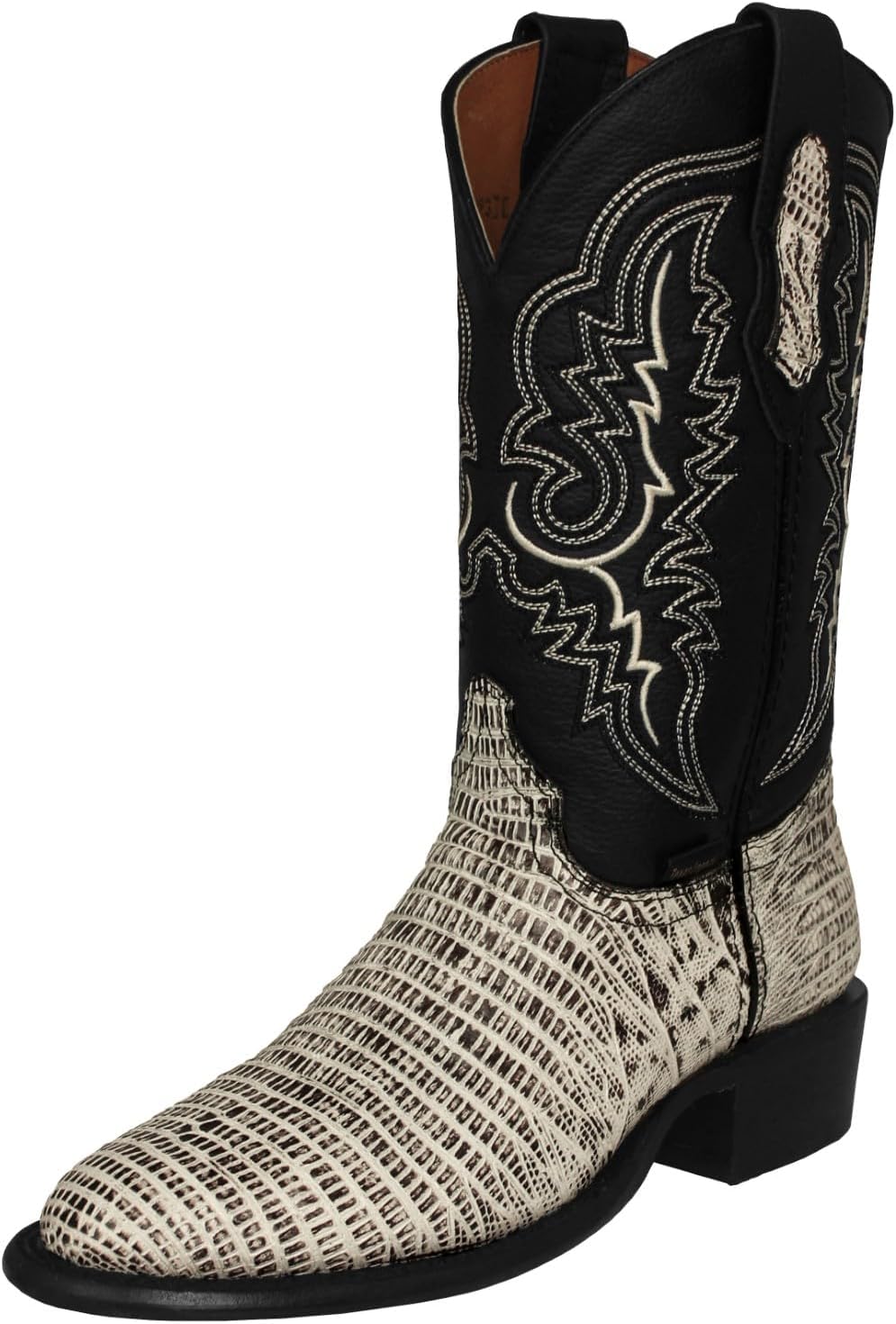 

Мужские натуральные ковбойские сапоги Texas Legacy с узором кожи ящерицы тэжу, с круглым носком, Natural