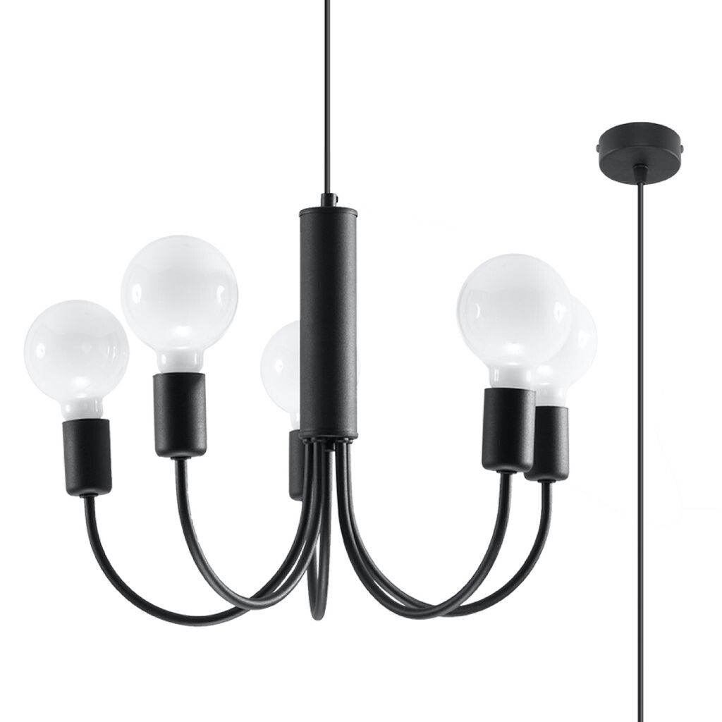 

Люстра PICCOLO 5 черная 5xE27 60Вт сталь 100x45x45см Sollux Lighting