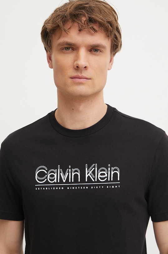 

Хлопковая футболка Calvin Klein, черный