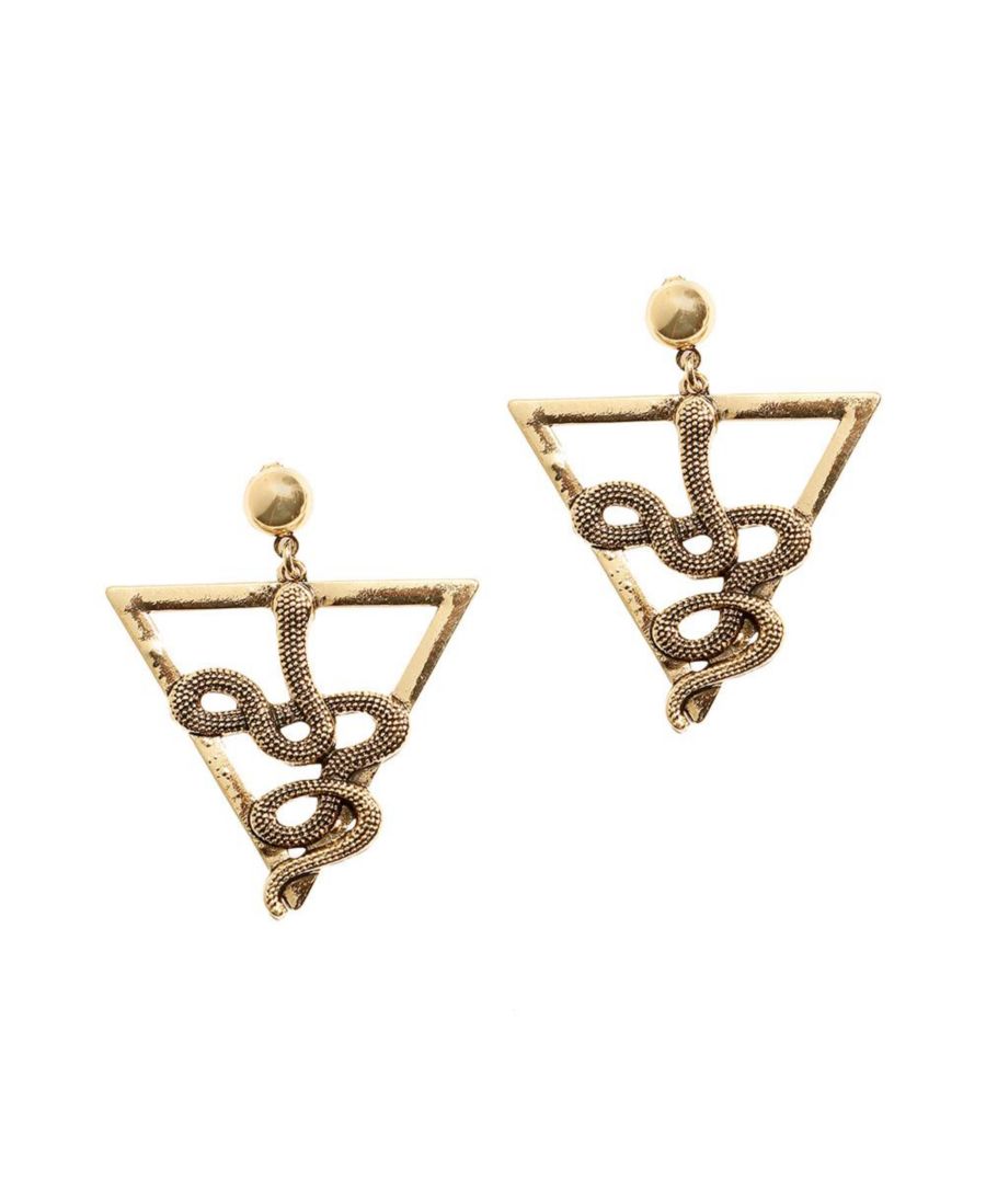 

Геометрические серьги-подвески в виде змеи SOHI, Gold