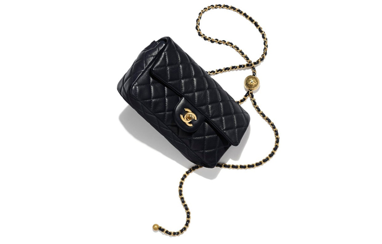 CHANEL Классический клатч на цепочке из ягненка черный — фото 3