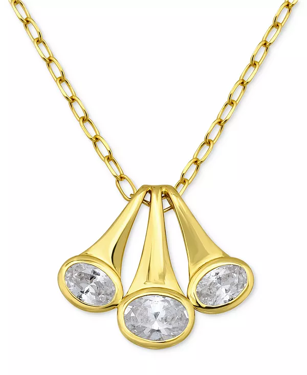 

Ожерелье с подвеской в виде тройного рога из кубического циркония, покрытого 18-каратным золотом (также из стерлингового серебра), длина 16 дюймов + удлинитель 2 дюйма, эксклюзивно в Macy's Giani Bernini, gold