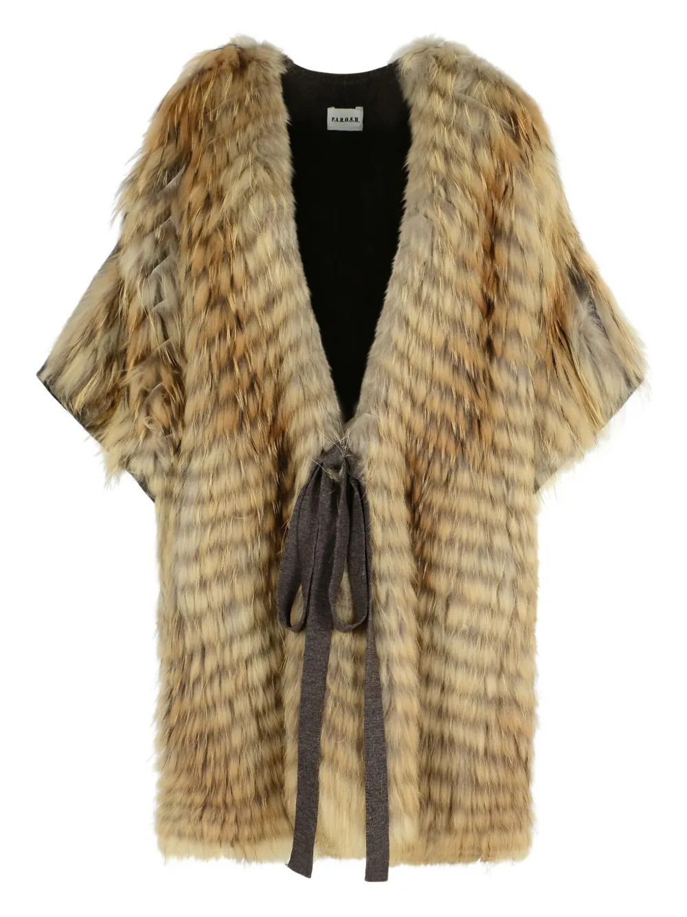 

Шерстяное пальто с меховой отделкой P.A.R.O.S.H., коричневый