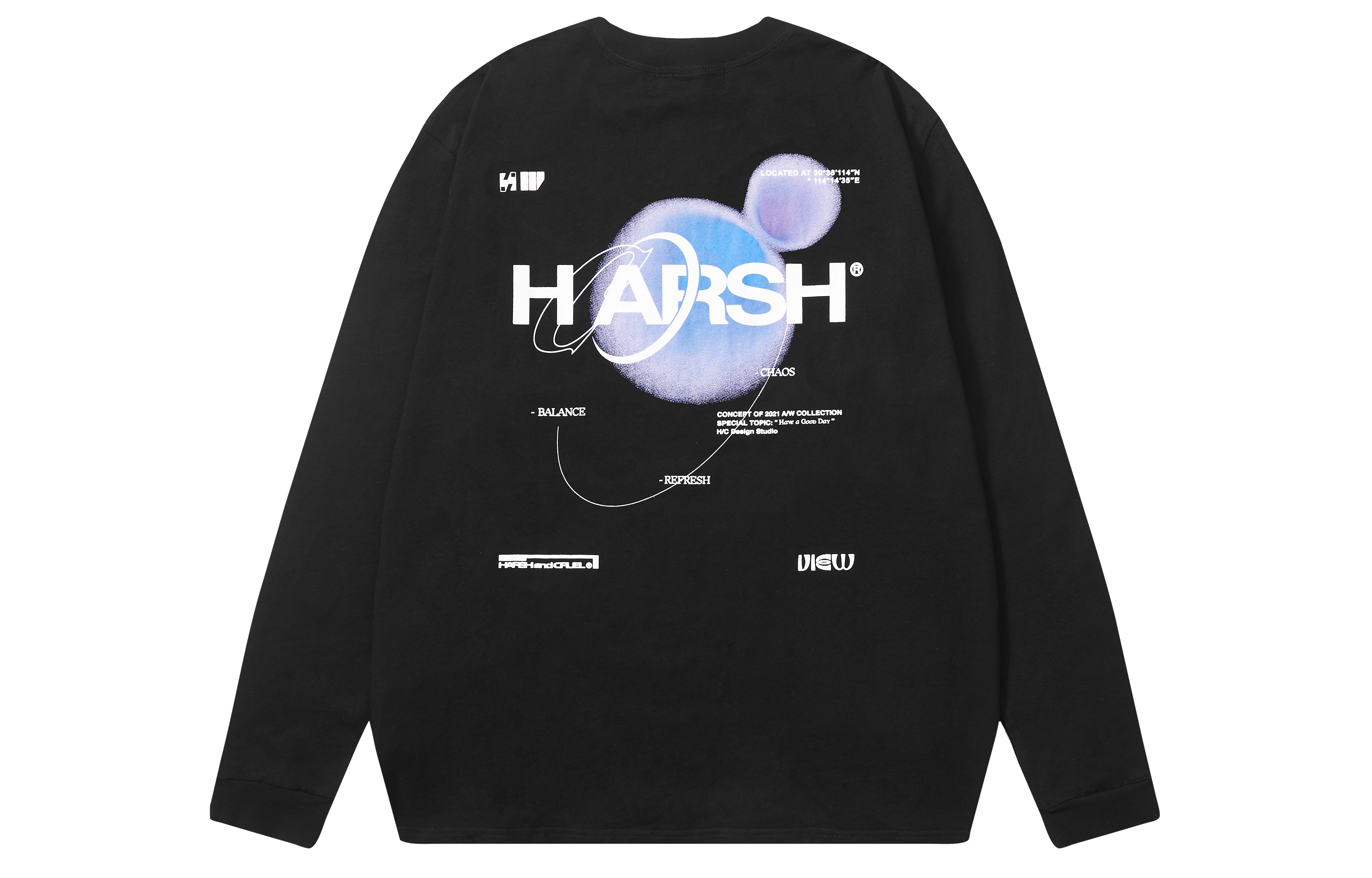 

Футболка с длинным рукавом унисекс HARSH AND CRUEL, черный