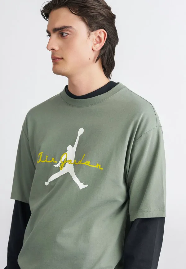 Футболка с принтом Jordan, Vintage Lichen/Aura/Bright Citron