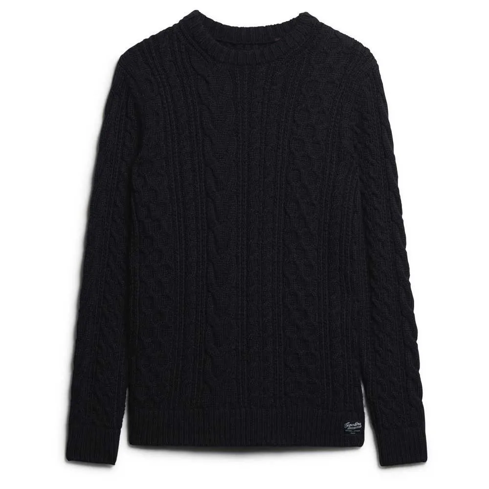 

Свитер Superdry Jacob Cable, черный