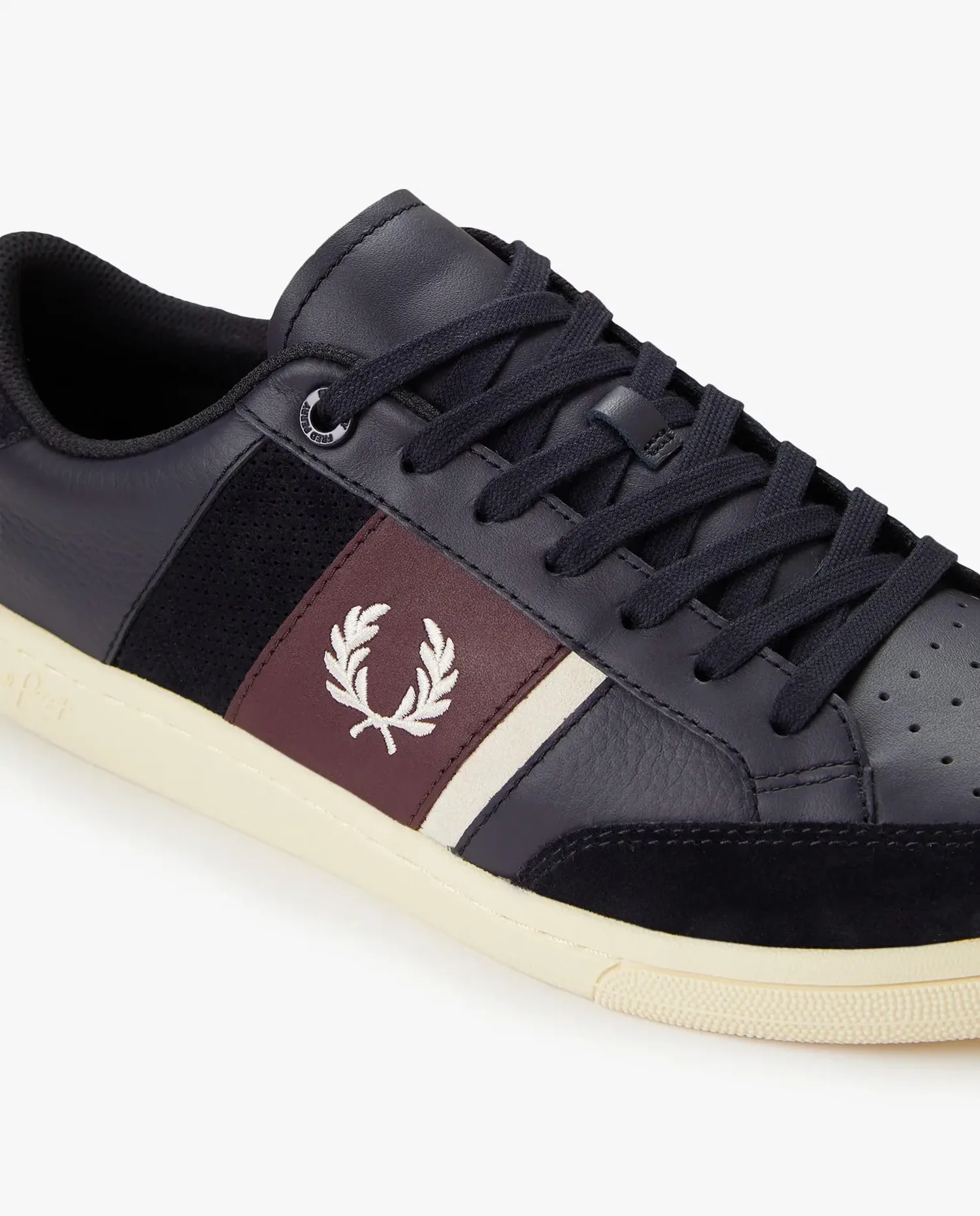 Мужские спортивные кроссовки B725 с логотипом и шнурками Fred Perry, темно-синий — фото 3