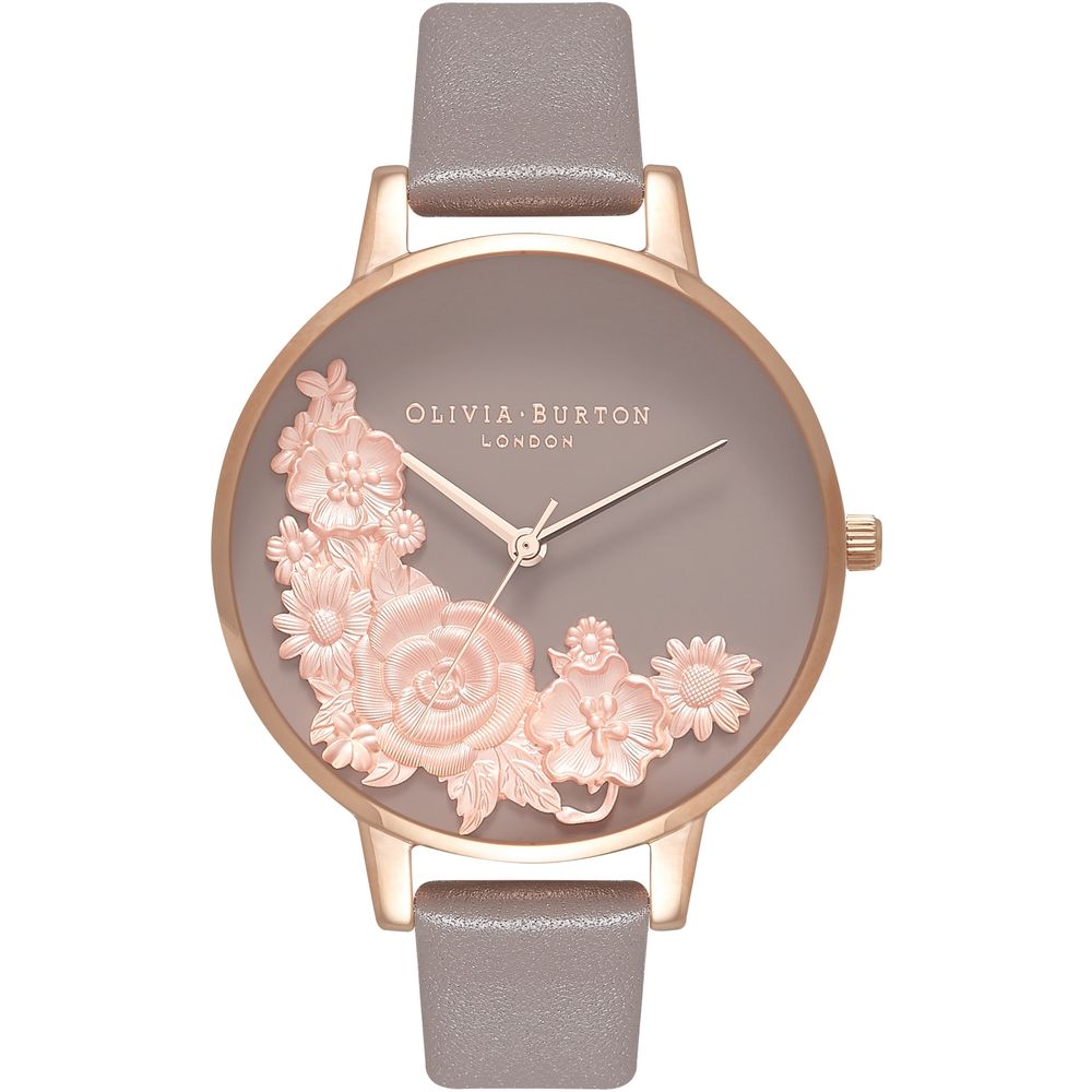 

Серые кожаные часы Olivia Burton