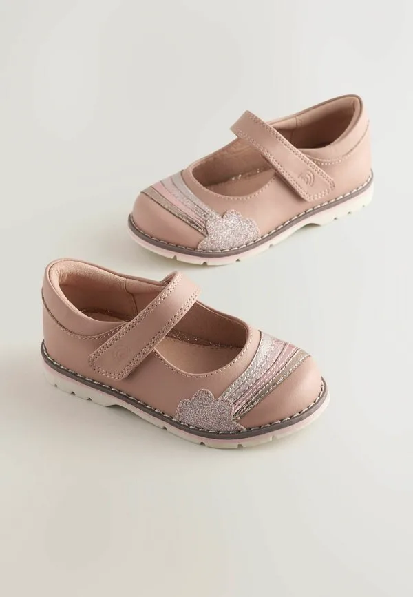 Детские туфли-мэри-джейн стандартного кроя с застежкой-липучкой Next, Pink Metallic Rainbow — фото 3