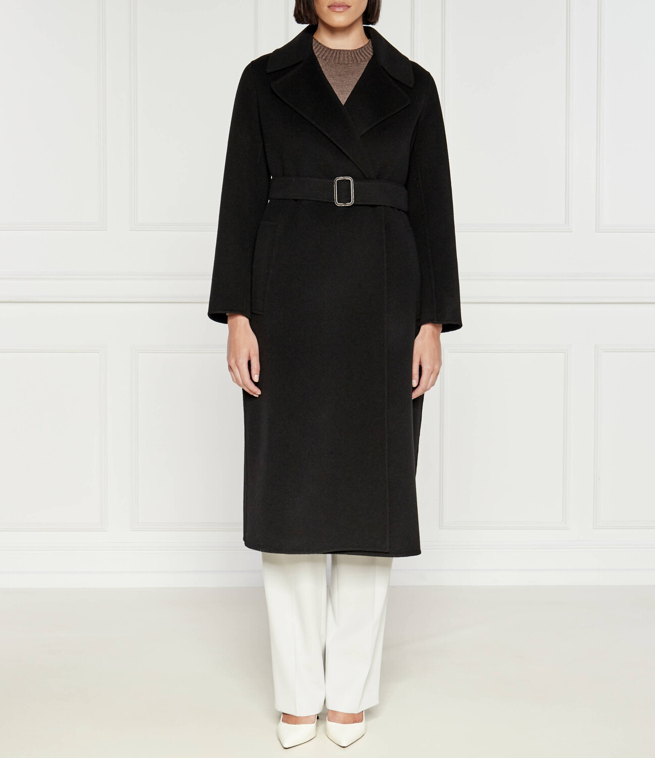 

Шерстяное пальто Weekend MaxMara, черный