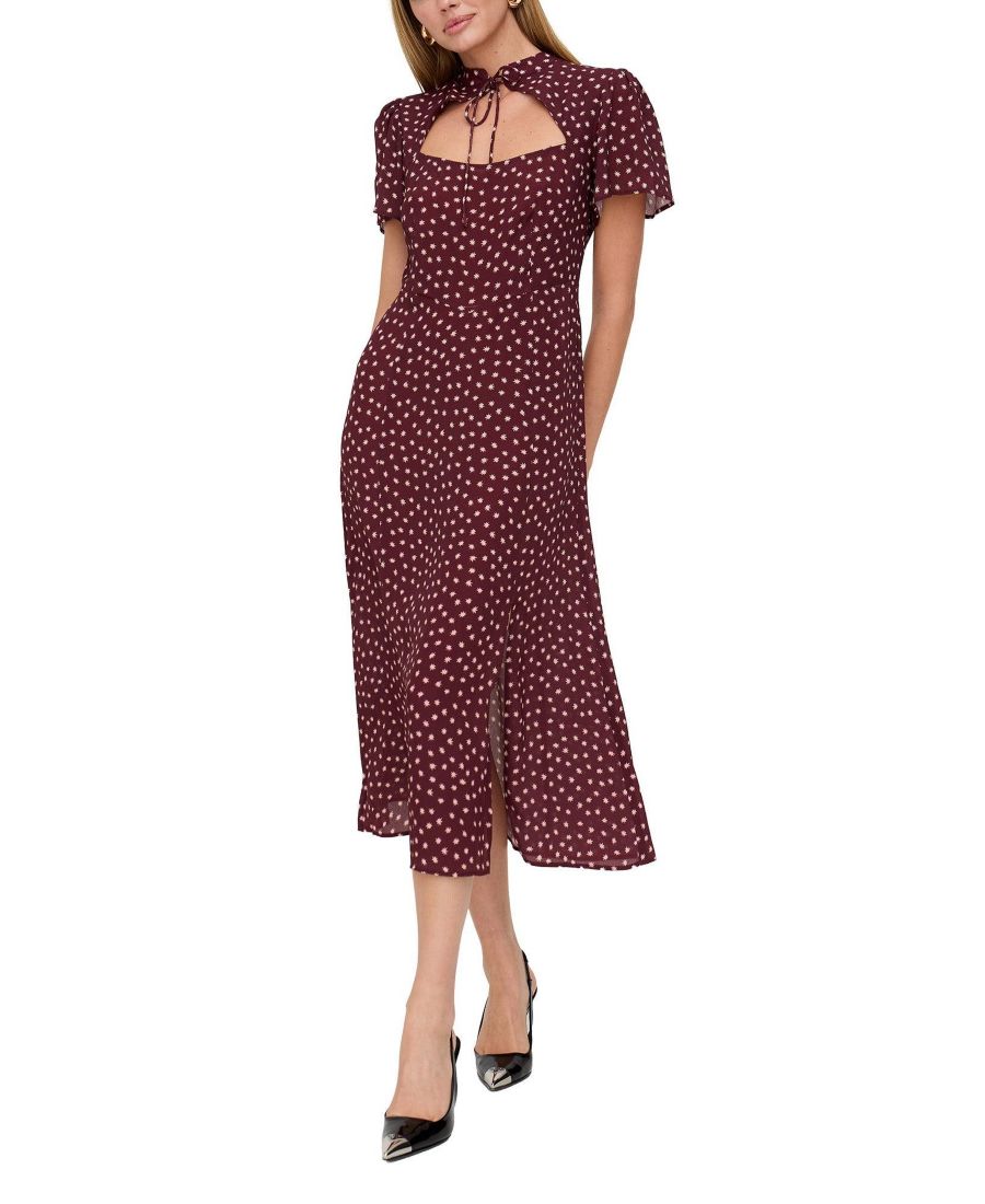 

Женское длинное платье с принтом Сад примул Lily and Lionel London, Burgundy