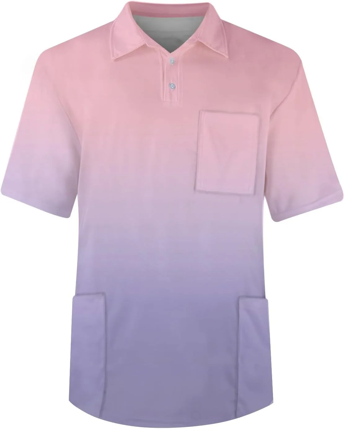 

Мужская блуза для скраба Gradient Color с коротким рукавом и карманами WENKOMG1