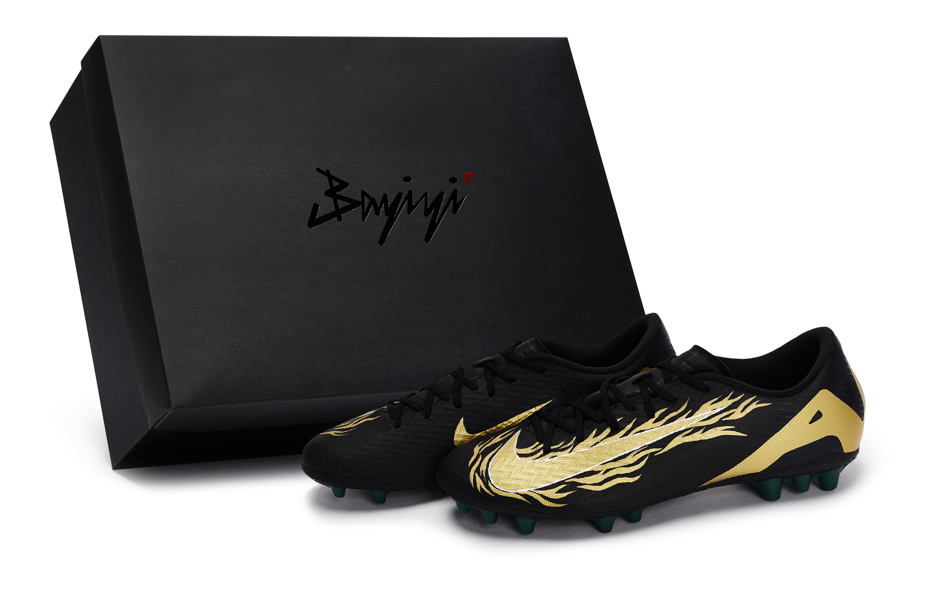Nike Футбольные бутсы Mercurial Vapor 16, износостойкие, унисекс, черно-золотые