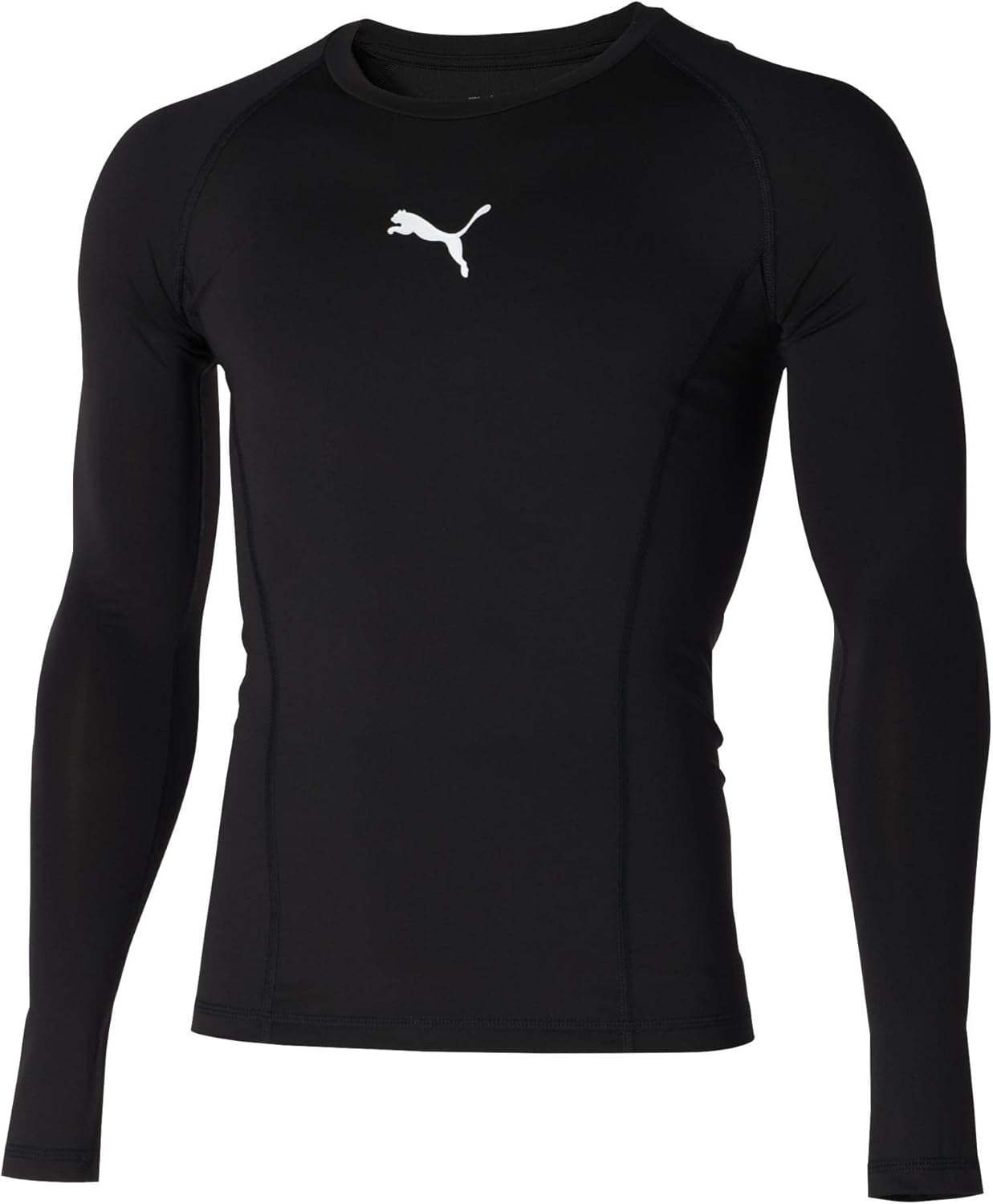 

Мужская футболка PUMA LIGA BASELAYER с круглым вырезом и длинными рукавами (658223) - влагоотводящий, быстросохнущий компрессионный внутренний слой для футбола, черный