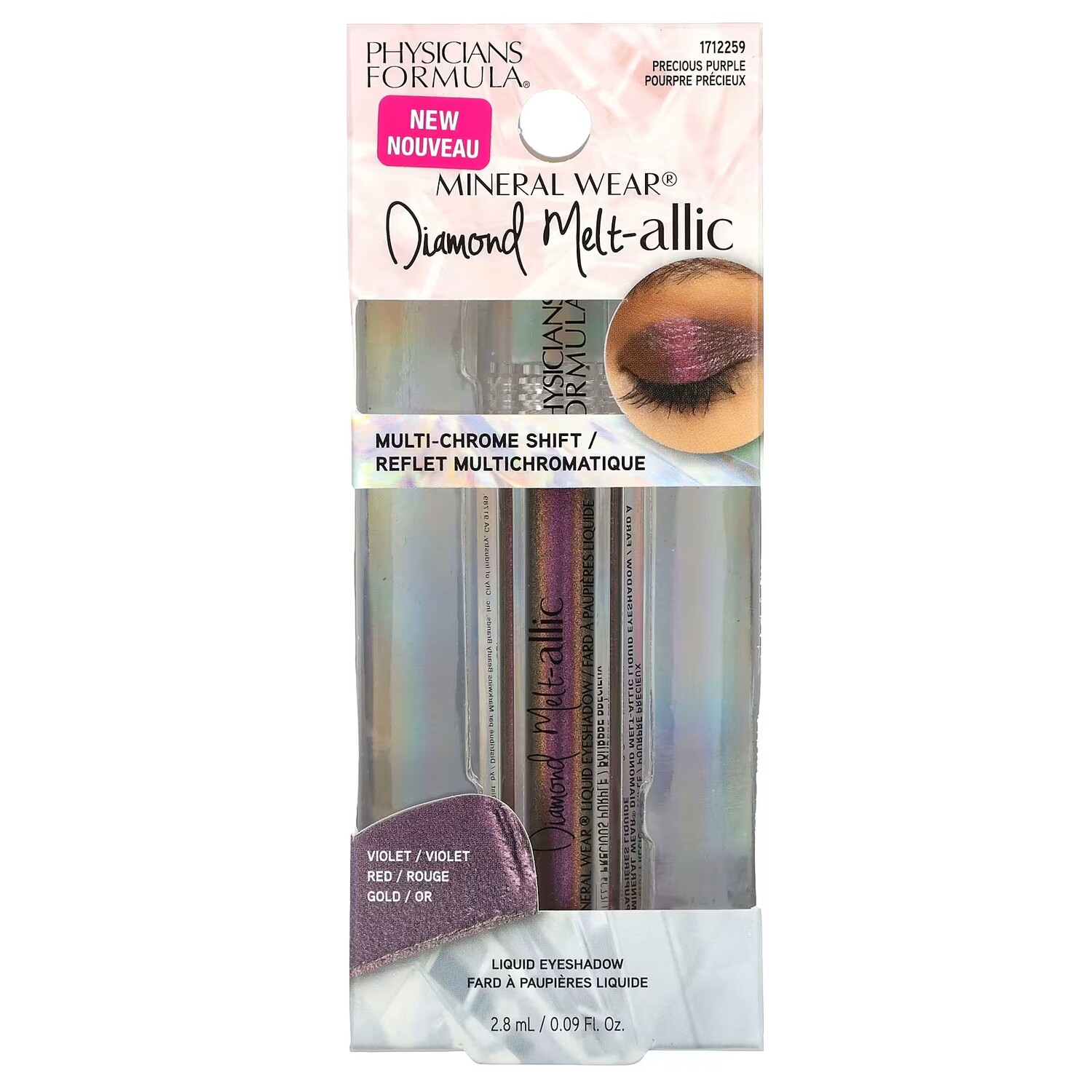 Жидкие тени для век Physicians Formula Mineral Wear Diamond Melt-allic 1712259 Precious Purple — фото 2