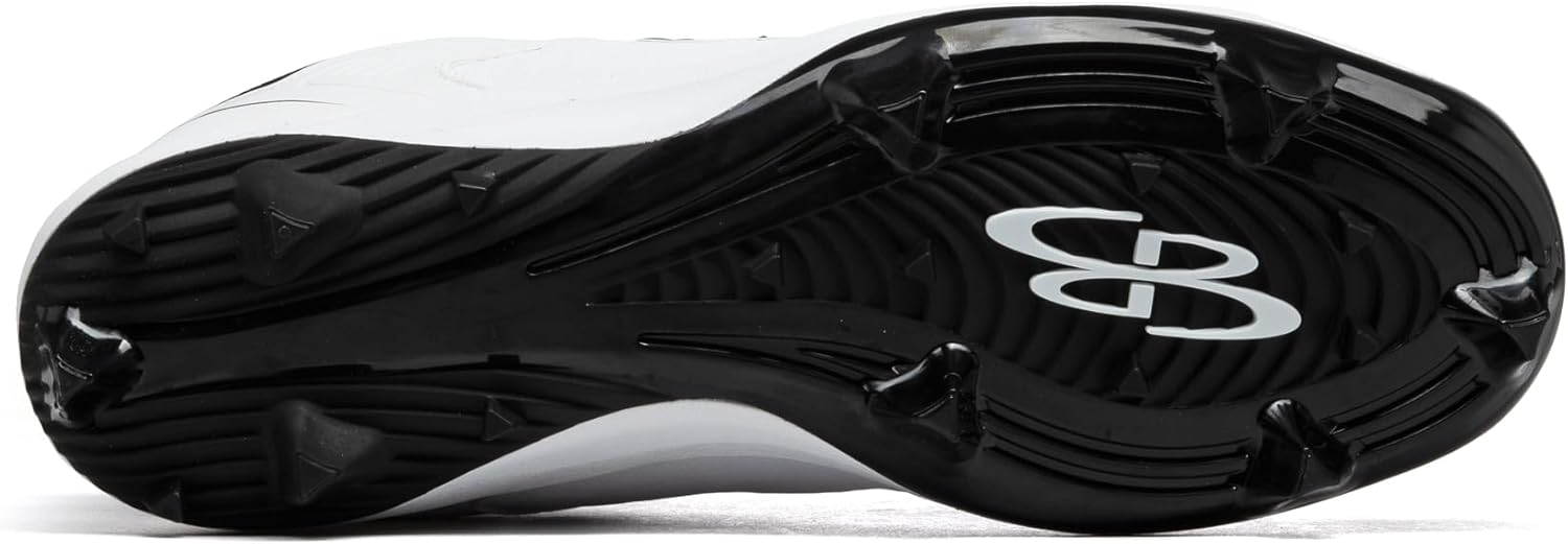 Бутсы Boombah Viper Pro для мужчин с формованной подошвой - несколько вариантов цвета - разные размеры, белый/черный — фото 2
