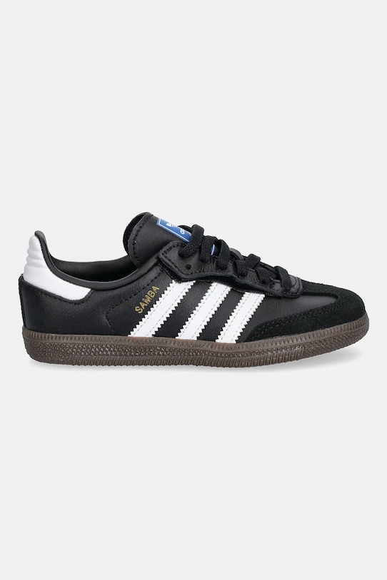 Кожаные детские кроссовки Samba OG Adidas Originals, черный — фото 2