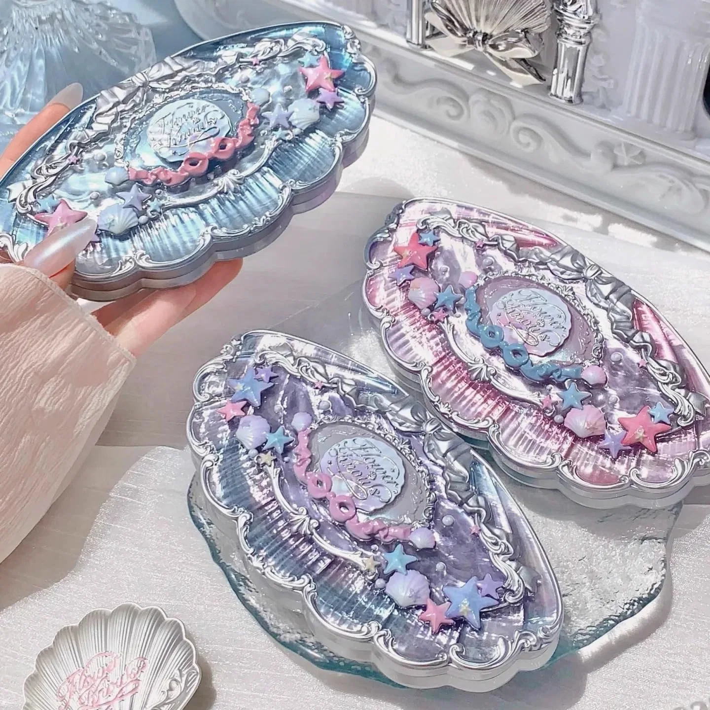 Тени для век #03 Deep Sea, Flowerknows Shell Pearl Eye Shadow, 1 шт. — фото 3