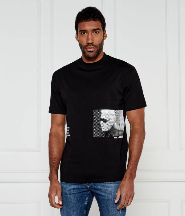 

Футболка Karl Lagerfeld Regular Fit с принтом, черный / белый