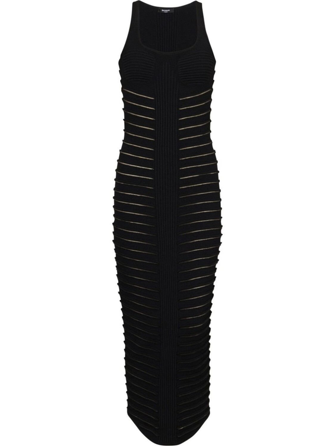 

Balmain длинное трикотажное платье, черный