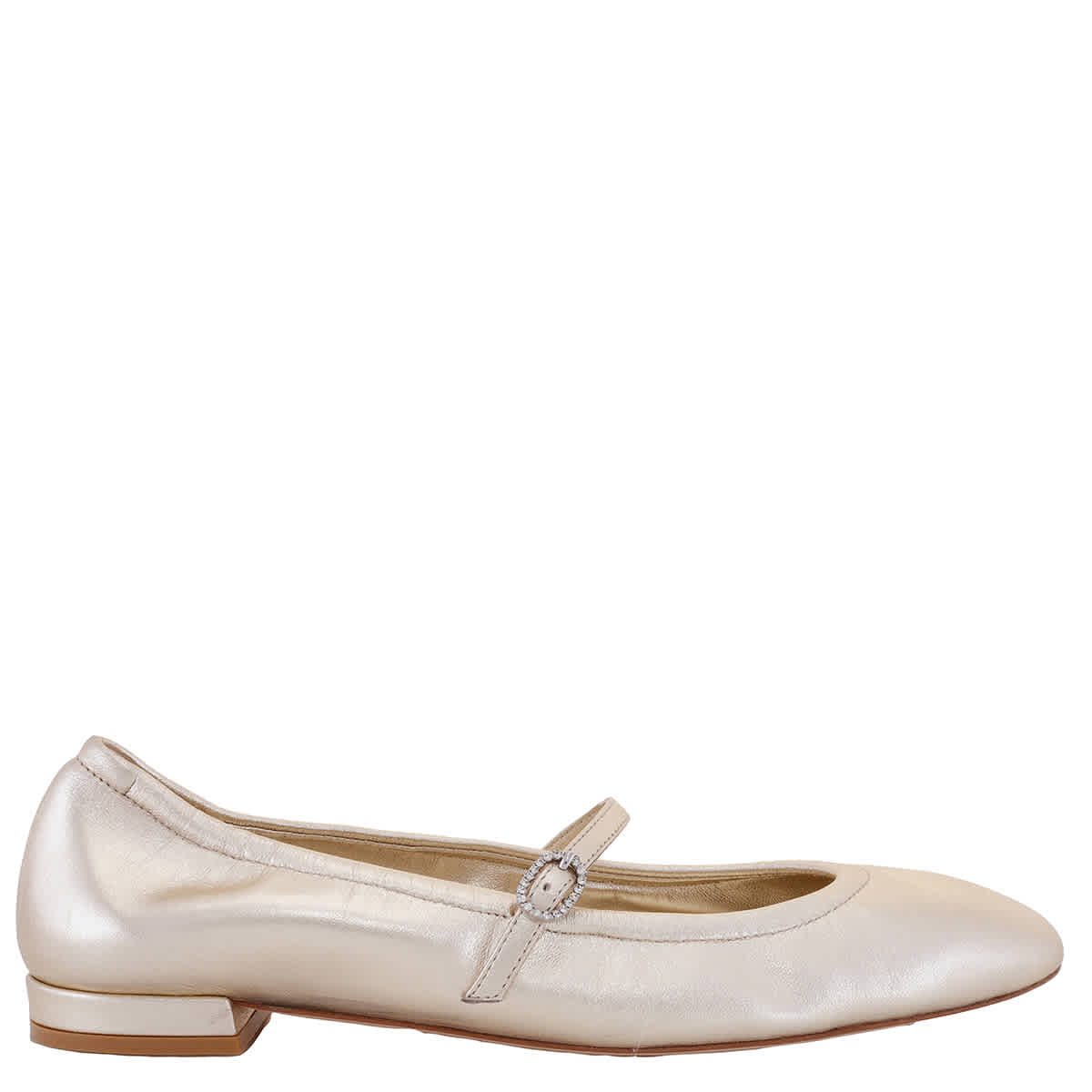 Светло-золотые балетки Stuart Weitzman Claris, светло-золотой