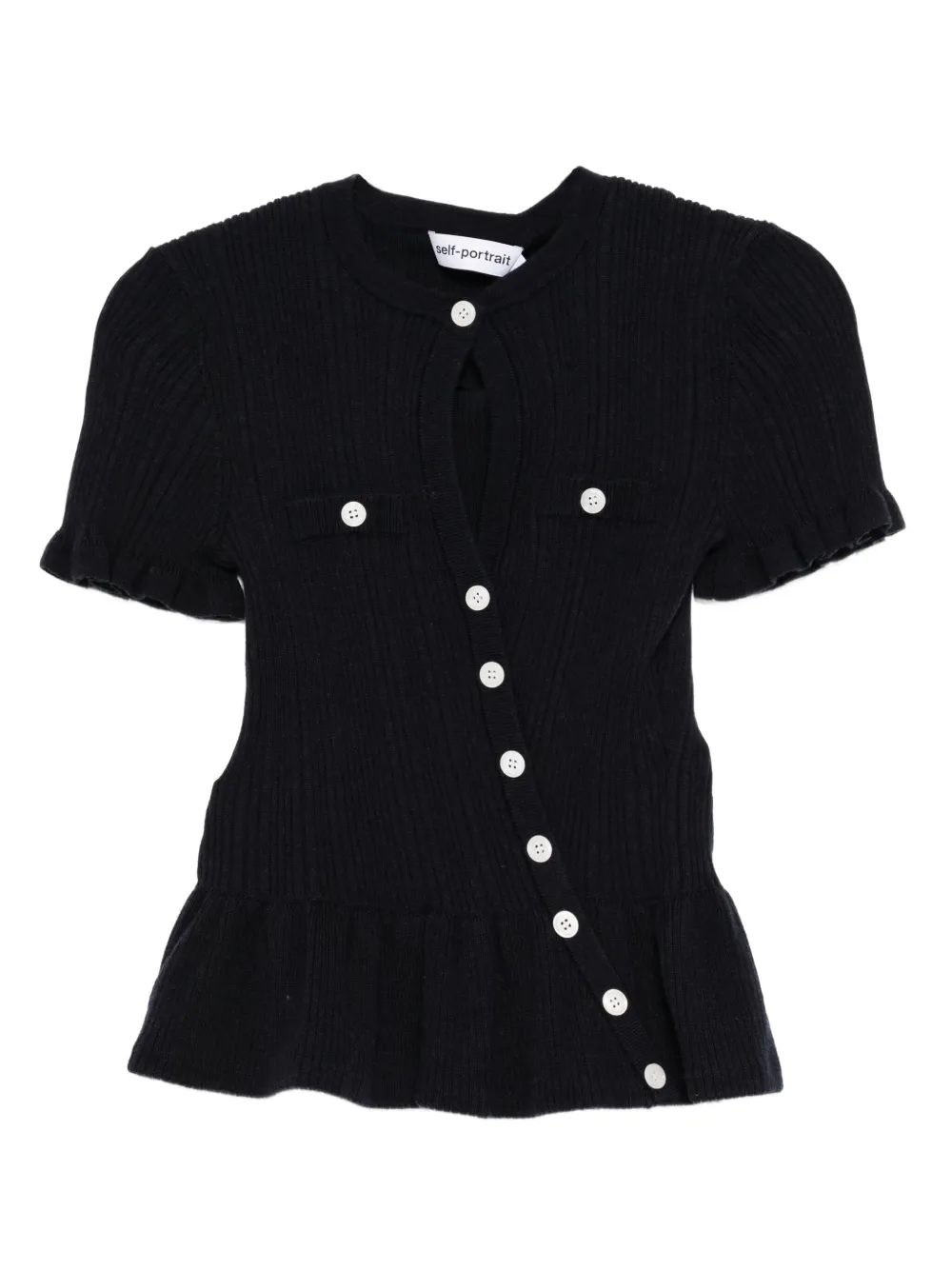 

Топ с оборками на пуговицах Self-Portrait, синий