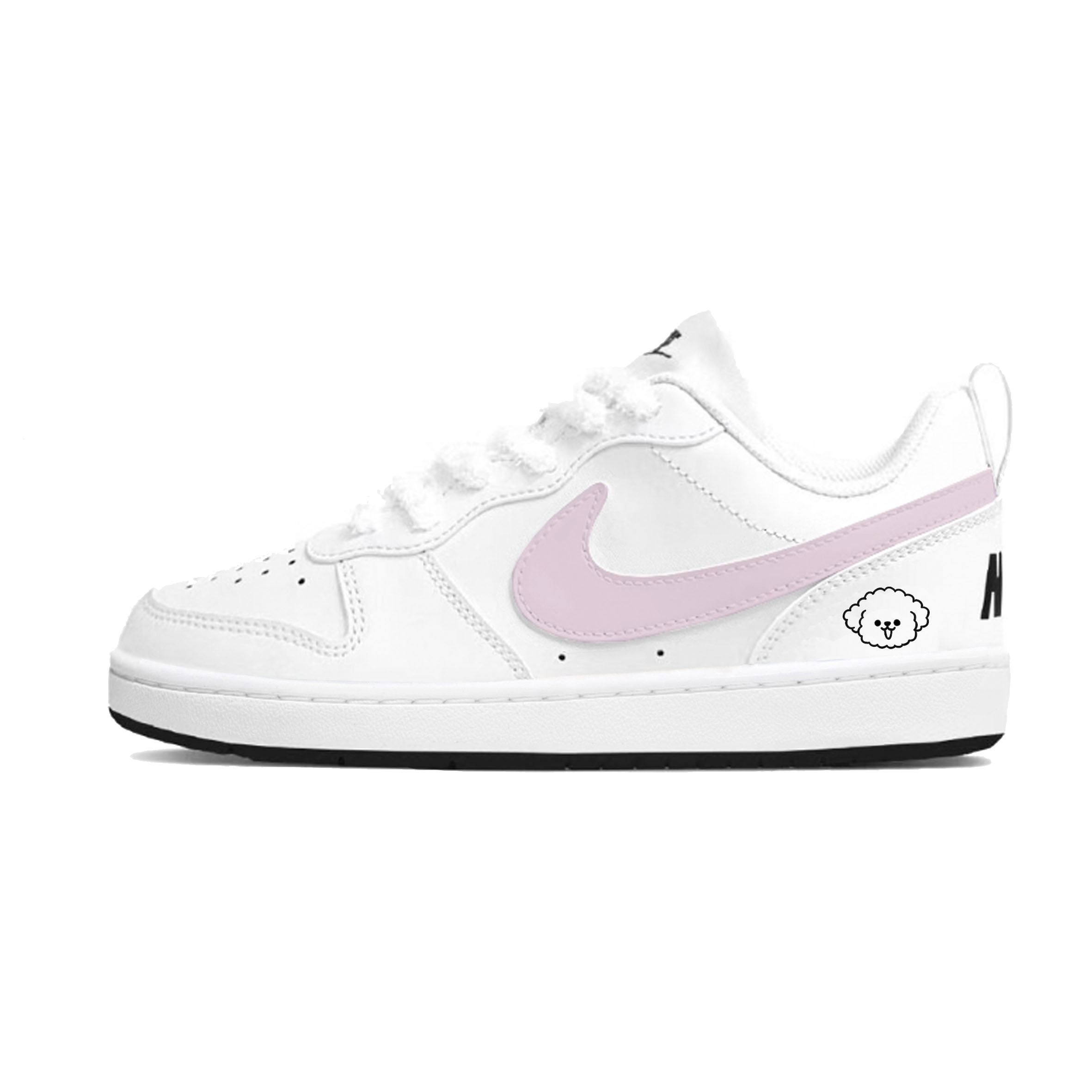 

Nike Детские кроссовки для скейтбординга Court Borough Pink Teddy с износостойким низким верхом для подростков