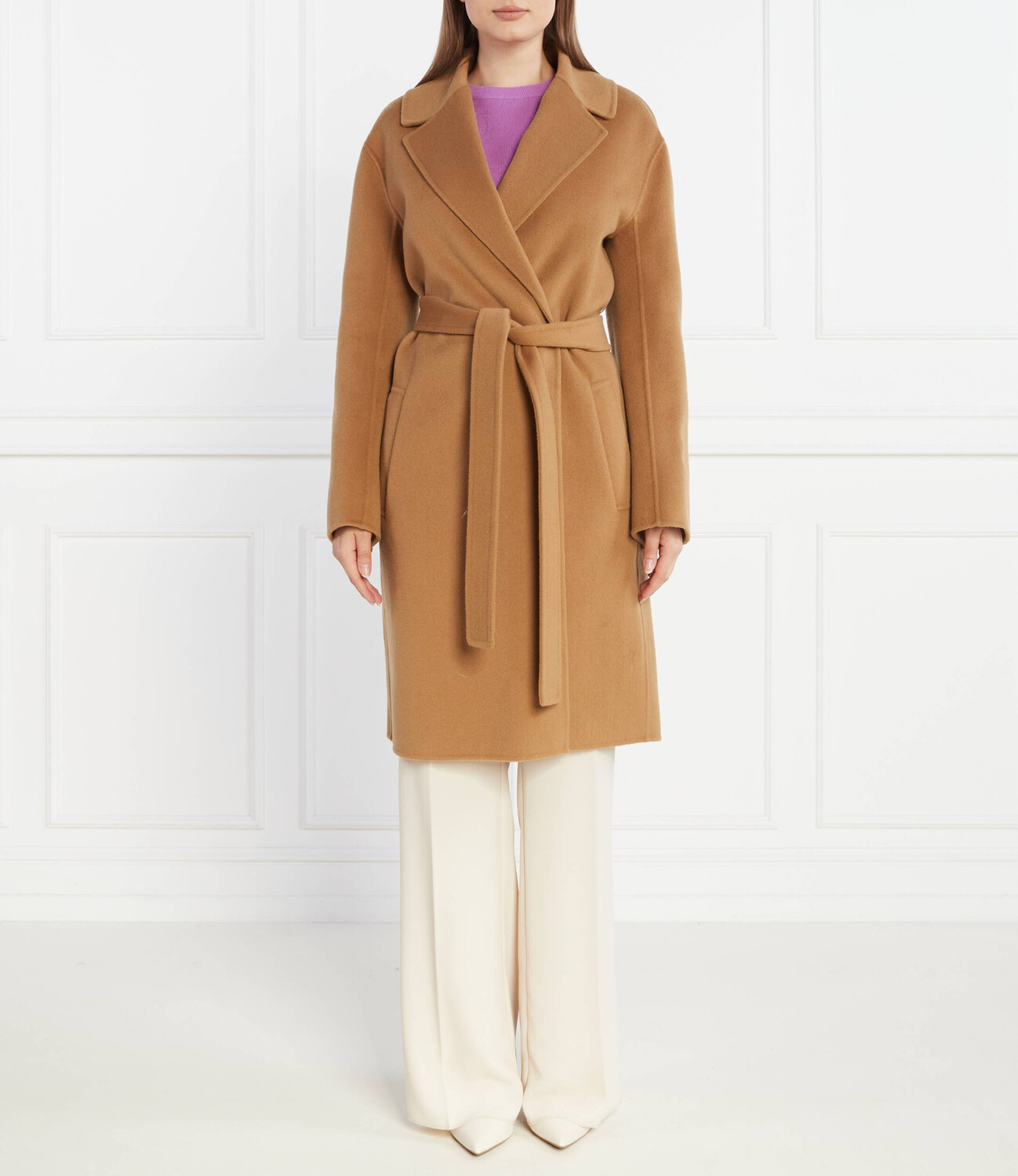 

Шерстяное пальто Pinko, кэмел