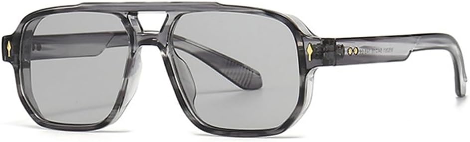 

Солнцезащитные очки с двойной перемычкой для женщин, градиентная защита от УФ-излучения UV400, заклепки для мужчин, для занятий спортом на открытом воздухе, бега и езды generic, Grey Stripe Gray