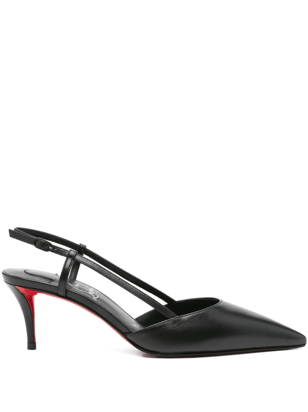 Туфли с заостренным носком и ремешком на пятке Christian Louboutin, черный