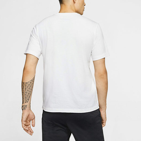 Футболка Men's Nike Solid Color Round Neck Pullover Sports Short Sleeve White T-Shirt, белый — фото 4