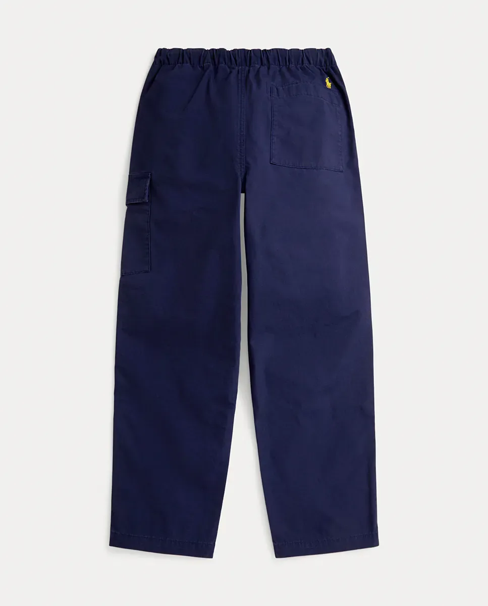 Детские хлопковые брюки карго с логотипом Polo Ralph Lauren, темно-синий — фото 2